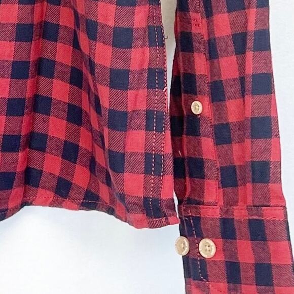 Eddie Bauer Men Flannel Shirt XL Red Plaid Supersoft Stretch Fall Cozy Cabincore - Picture 5 of 9